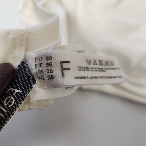 Felina 646 Seamless Underwire Unpadded White Bra Leaves 36F 36DDD Lingerie - Picture 7 of 7